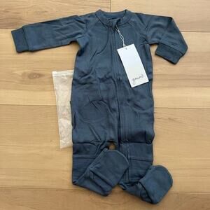 NWT Goumi Kids Midnight Baby Footie SZ 6-12 mo Blue Bamboo Zippy Sleeper